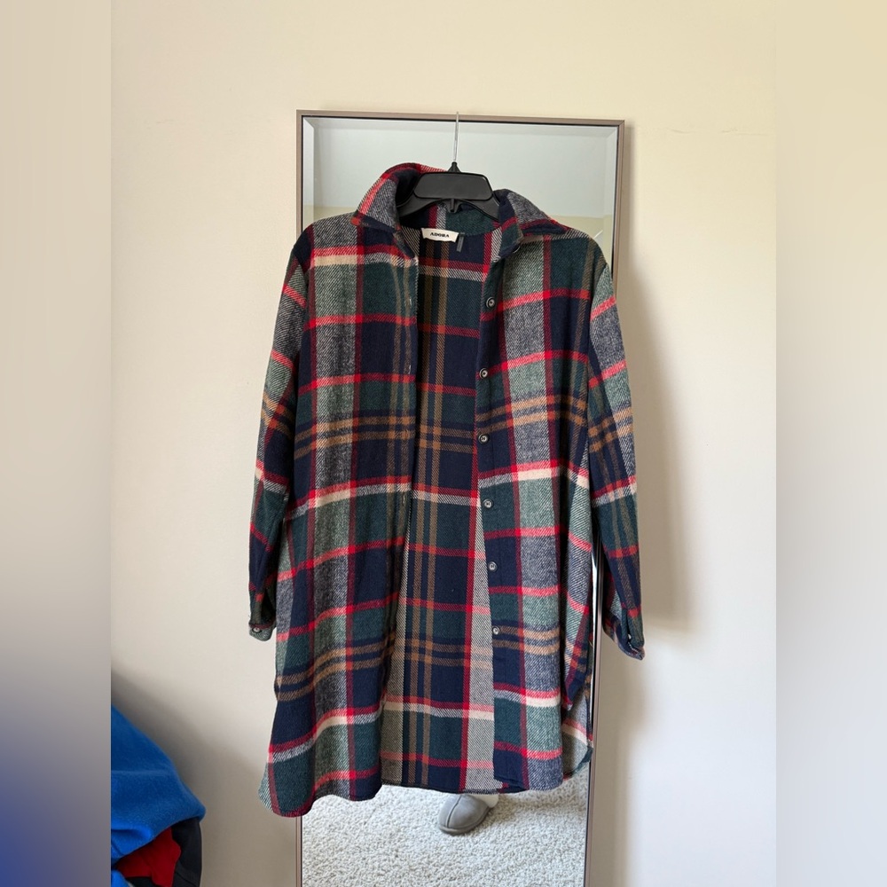Plaid Button-Up Coat